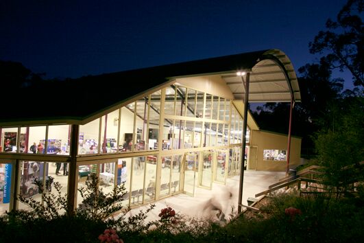 The heights main auditorium at night